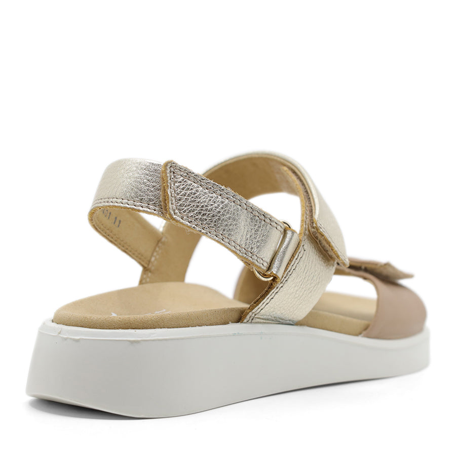 SAND GOLD METALLIC BEIGE VELCRO SANDAL