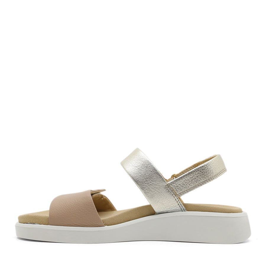 SAND GOLD METALLIC BEIGE VELCRO SANDAL