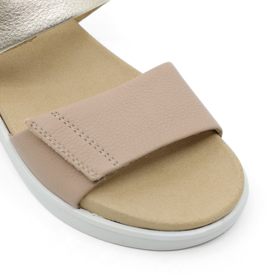 SAND GOLD METALLIC BEIGE VELCRO SANDAL