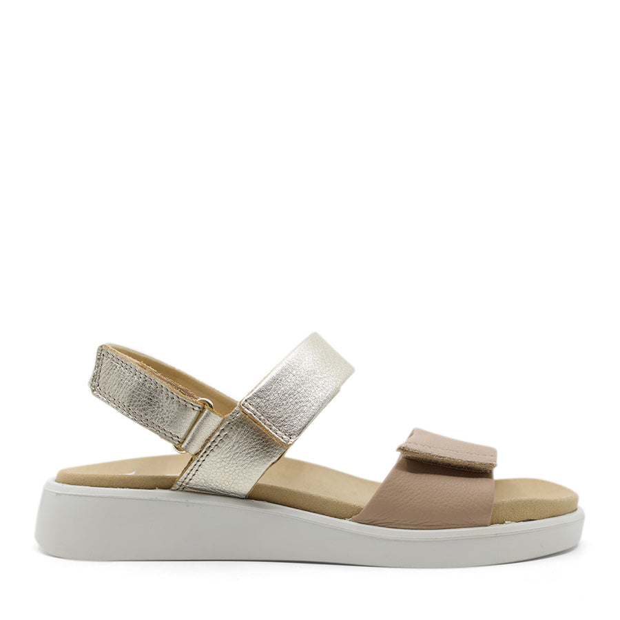 SAND GOLD METALLIC BEIGE VELCRO SANDAL