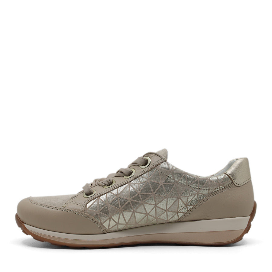 SHELL BEIGE LACE UP ZIP UP SNEAKER