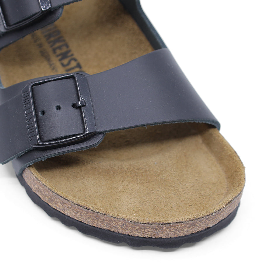 BLACK TWO STRAP SANDAL SLIDE