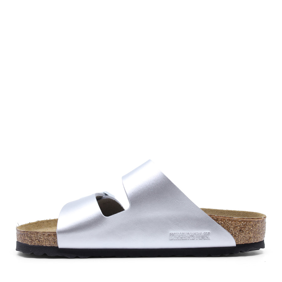 SILVER TWO STRAP SLIDE