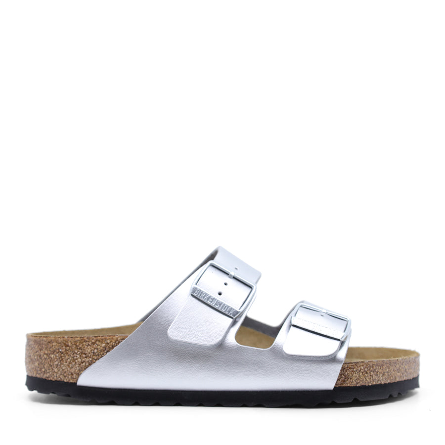 SILVER TWO STRAP SLIDE