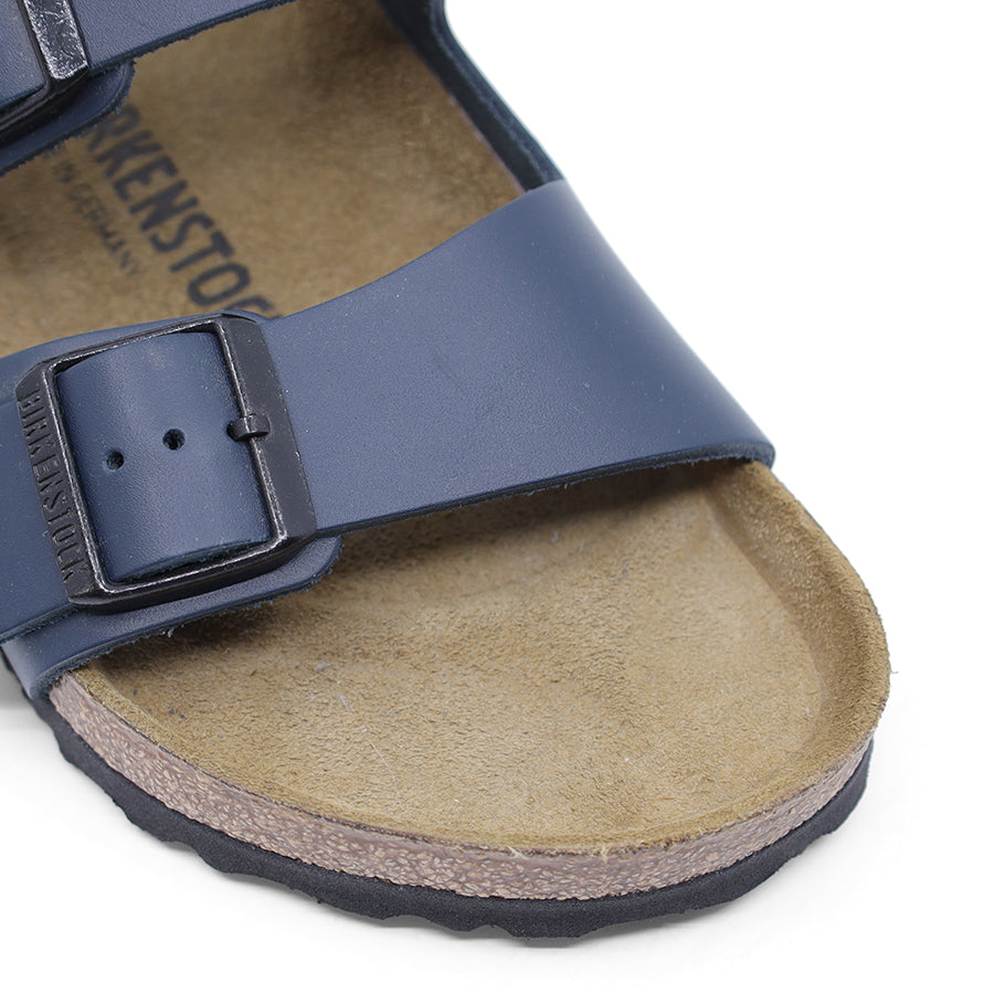 BLUE TWO STRAP SANDAL SLIDE