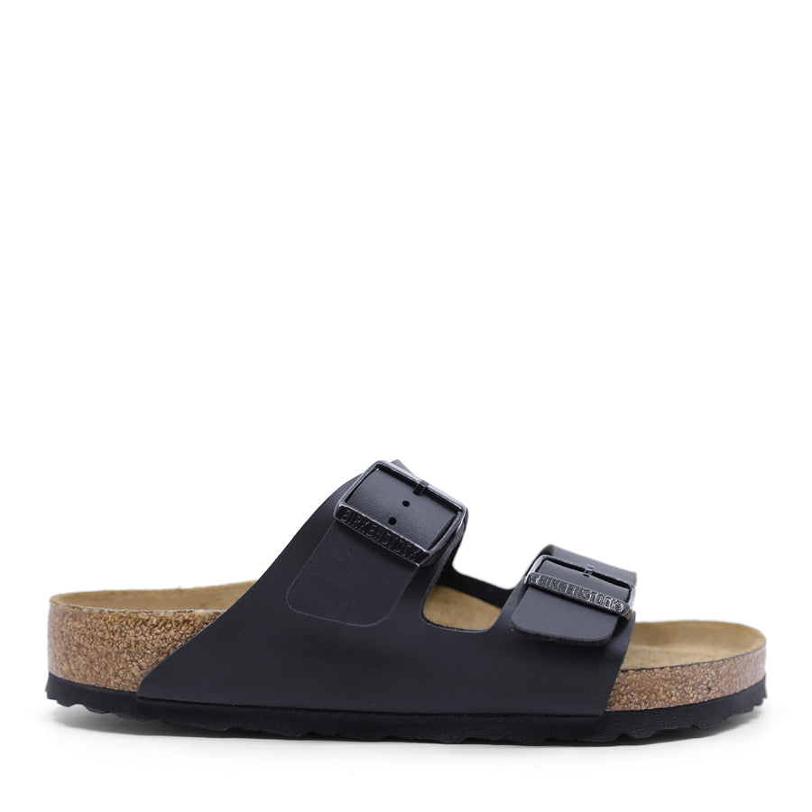 BLACK TWO STRAP SANDAL SLIDE