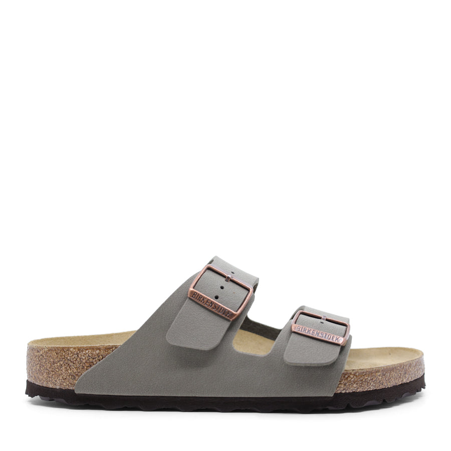 BLACK PATENT TWO STRAP SLIDE SANDAL