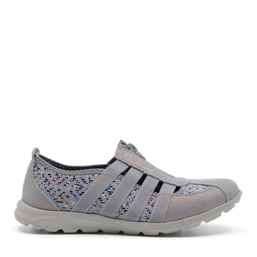 GREY MULTI COLOURER ZIP UP SNEAKER