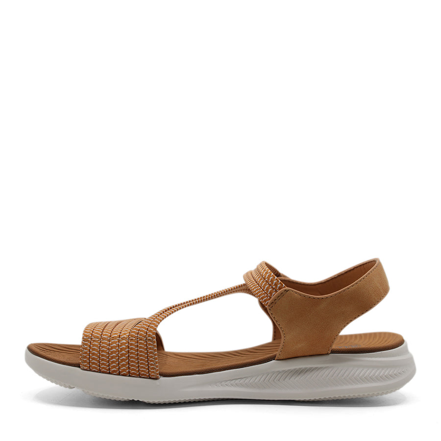 TAN BROWN VELCRO STRAP SANDAL