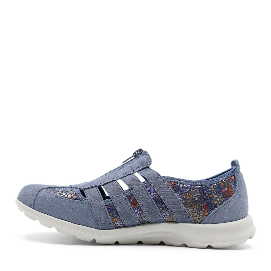 INDIGO BLUE MULTI COLOURED ZIP UP SNEAKER