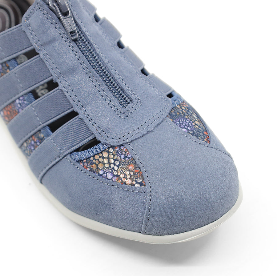 INDIGO BLUE MULTI COLOURED ZIP UP SNEAKER