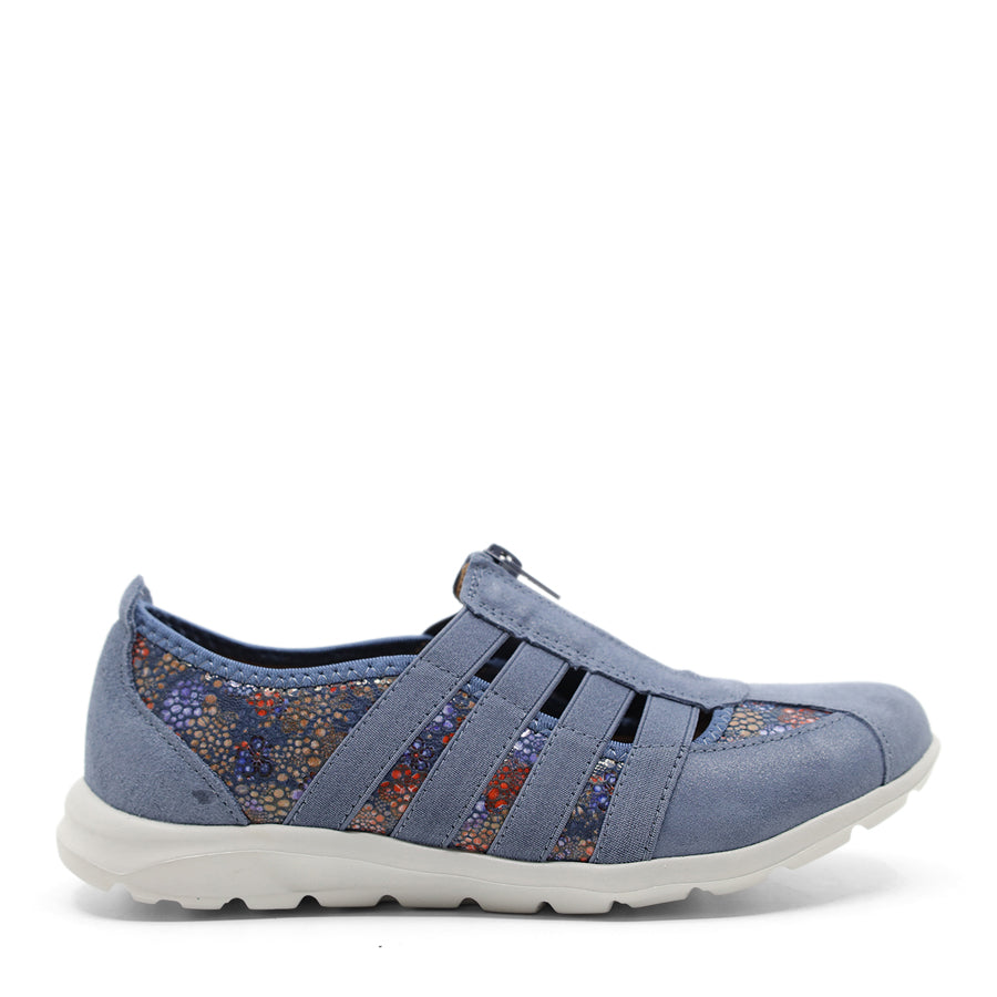 INDIGO BLUE MULTI COLOURED ZIP UP SNEAKER