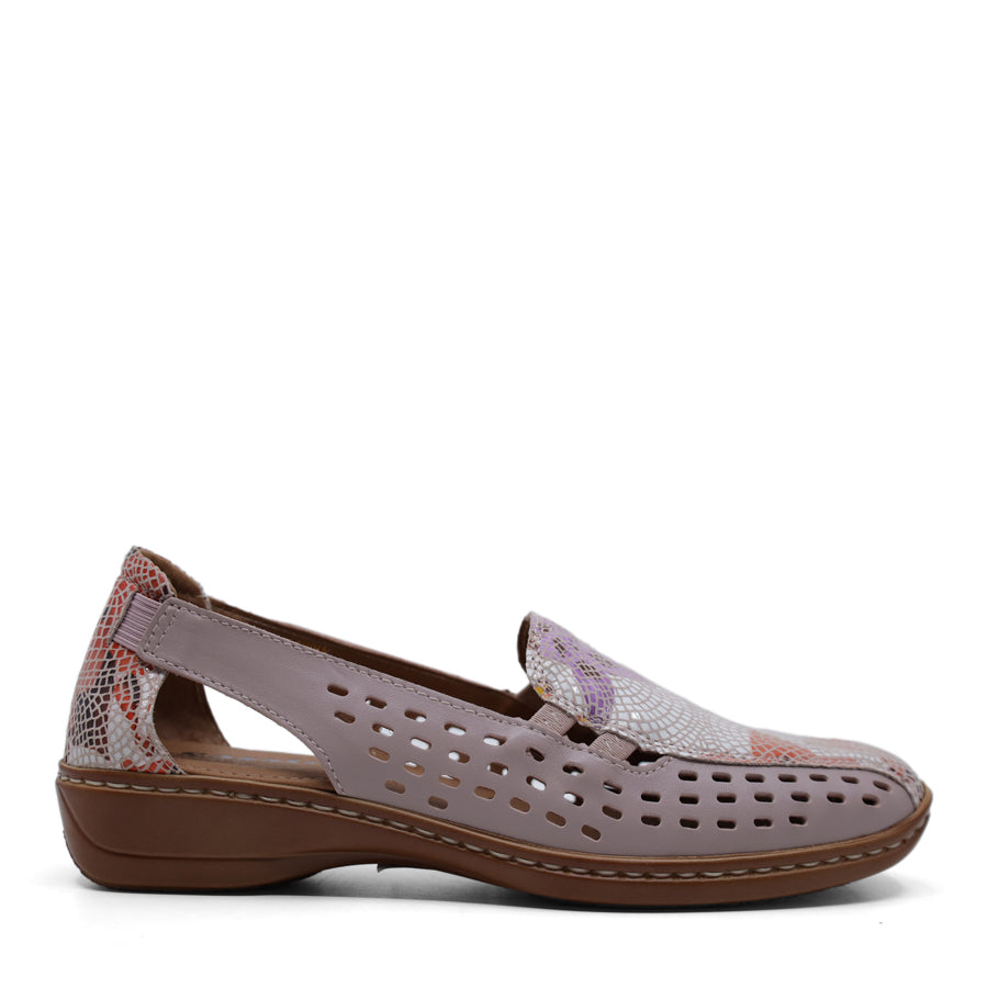 FLESH MULTI ELASTIC GUSSET SLIP ON LASERCUT LOAFER