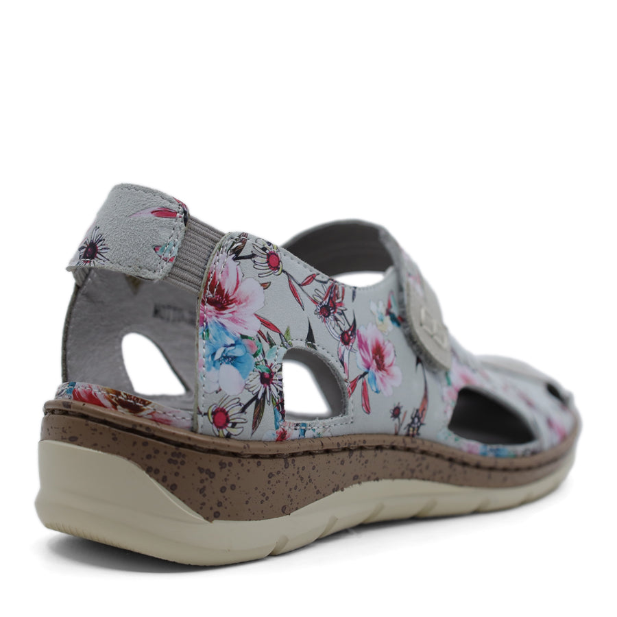 BOTANIC FLORAL PRINT SLIP ON ELASTIC HEEL STRAP VELCRO STRAP FLAT LOAFER