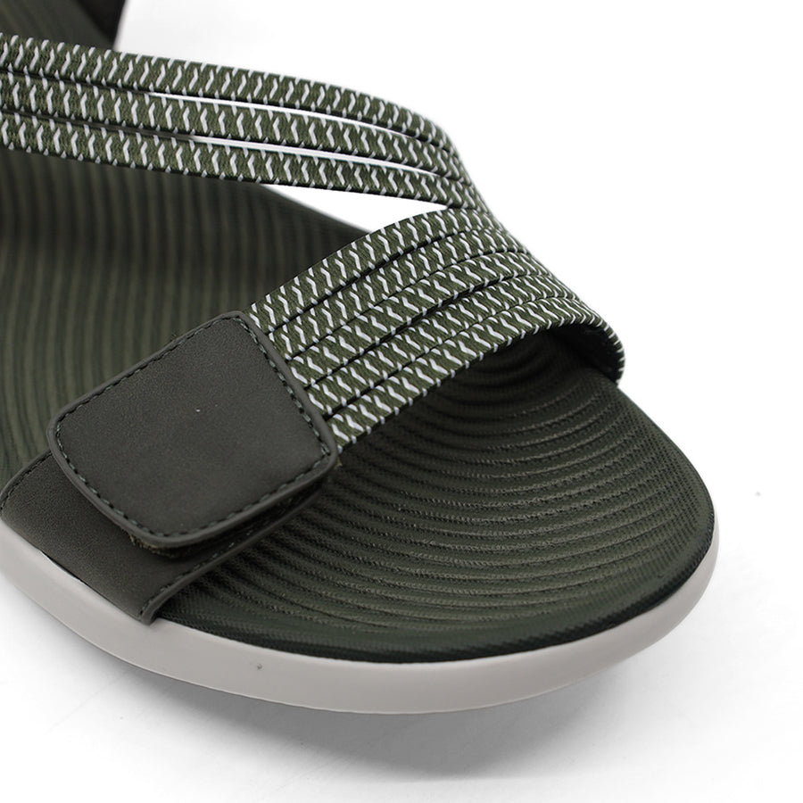 MILITARY GREEN VELCRO STRAP SANDAL