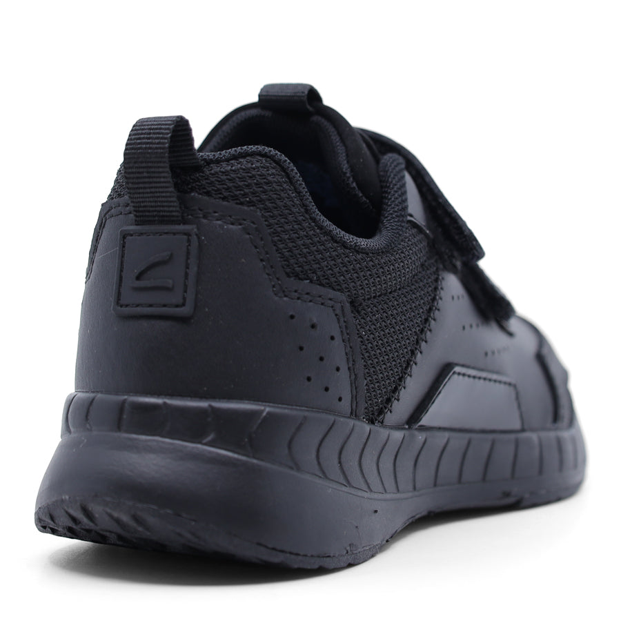 CLARKS BLACK TWO VELCRO STRAP SPORT SCHOOL SHOE