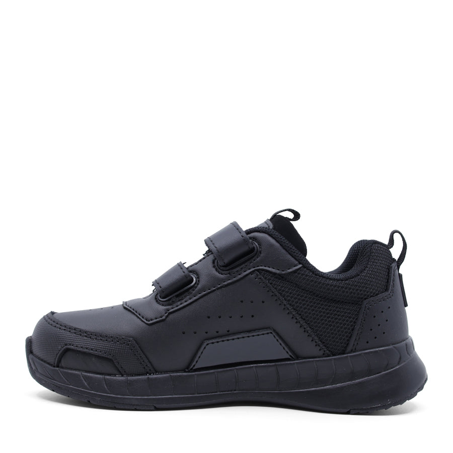 CLARKS BLACK TWO VELCRO STRAP SPORT SCHOOL SHOE