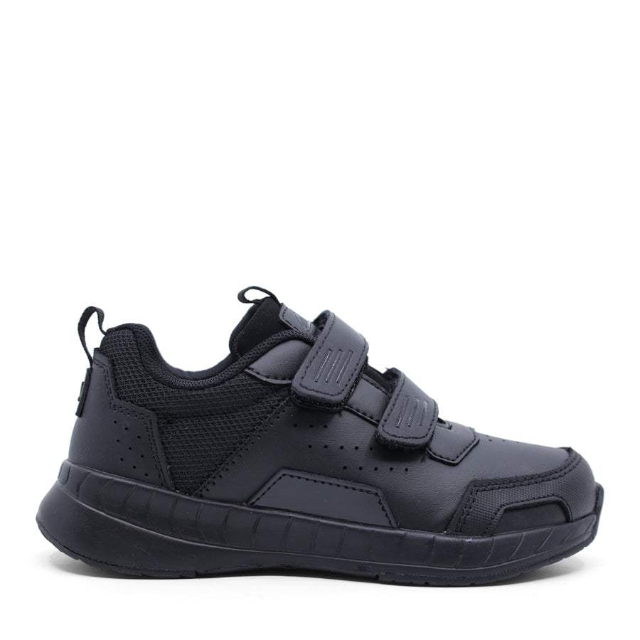 CLARKS BLACK TWO VELCRO STRAP SPORT SCHOOL SHOE