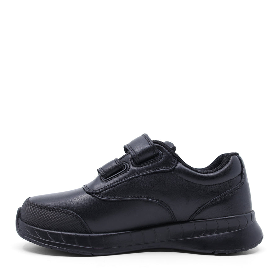 BLACK TWO VELCRO STRAP SCHOOL SHOE