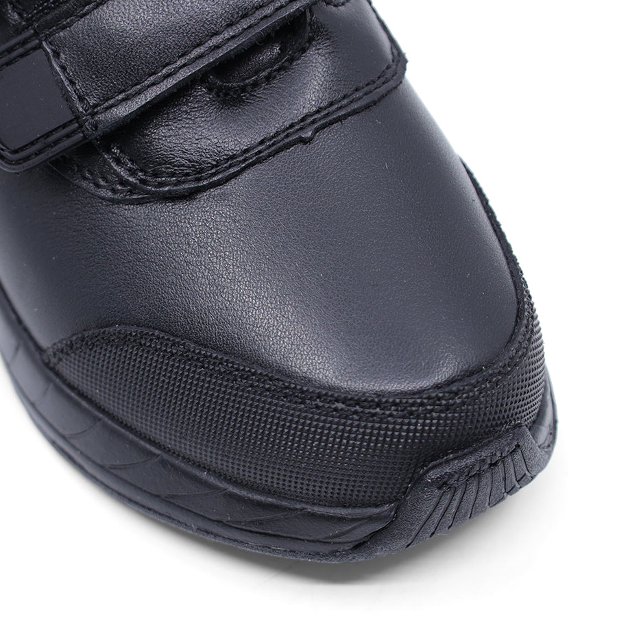 BLACK TWO VELCRO STRAP SCHOOL SHOE