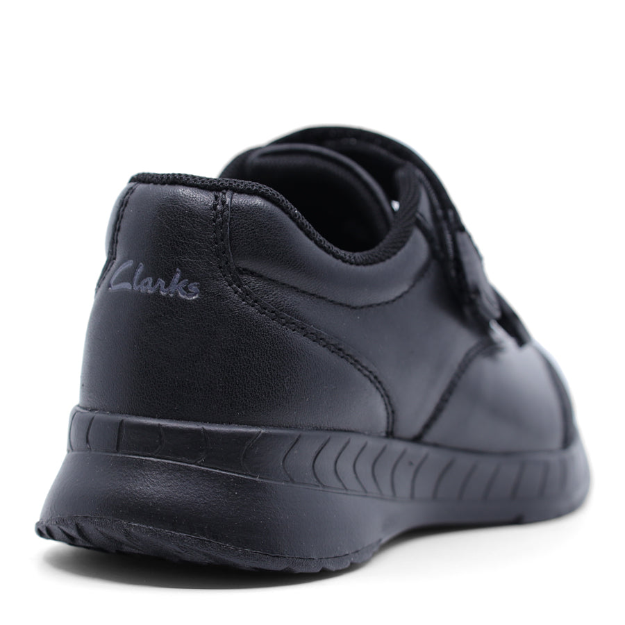 BLACK TWO VELCRO STRAP SCHOOL SHOE