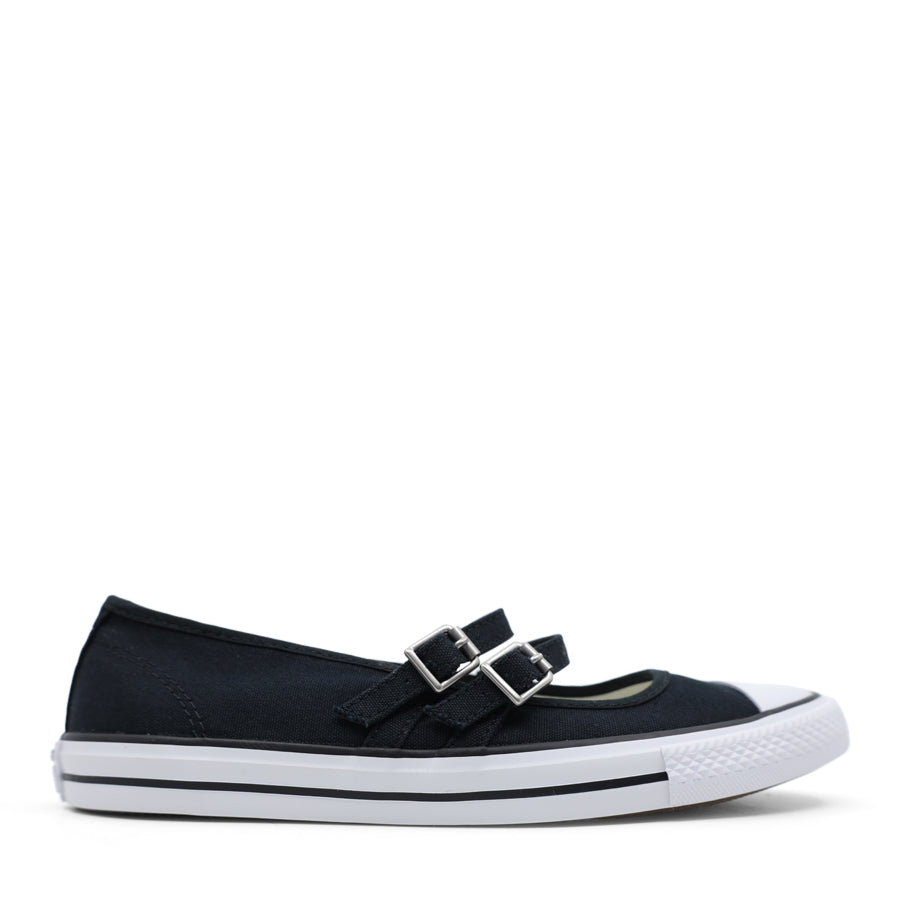 CONVERSE BLACK MARY JANE TWO STRAP SLIP ON BALLET FLAT