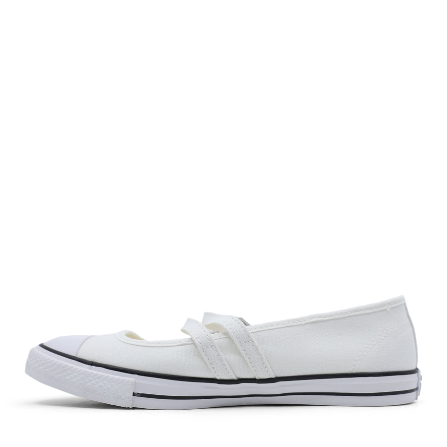 CONVERSE WHITE MARY JANE TWO STRAP SLIP ON BALLET FLAT