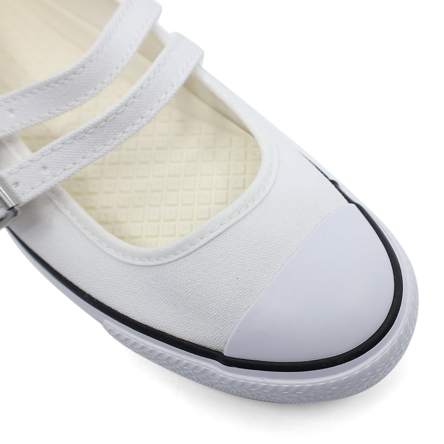 CONVERSE WHITE MARY JANE TWO STRAP SLIP ON BALLET FLAT