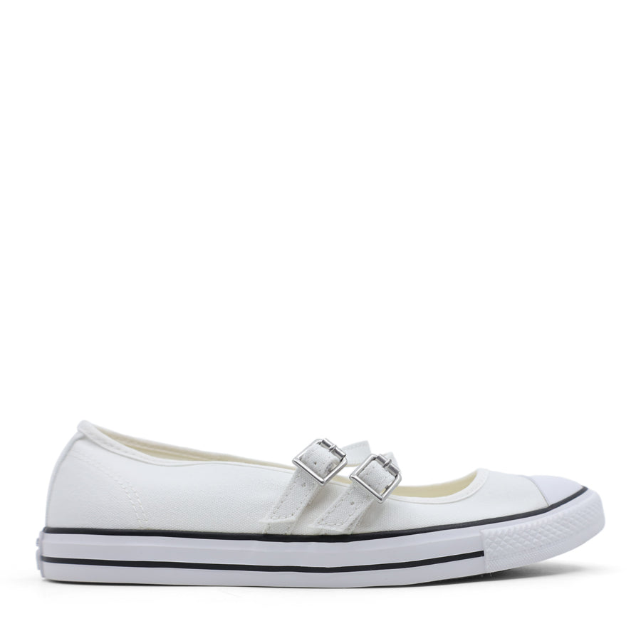 CONVERSE WHITE MARY JANE TWO STRAP SLIP ON BALLET FLAT