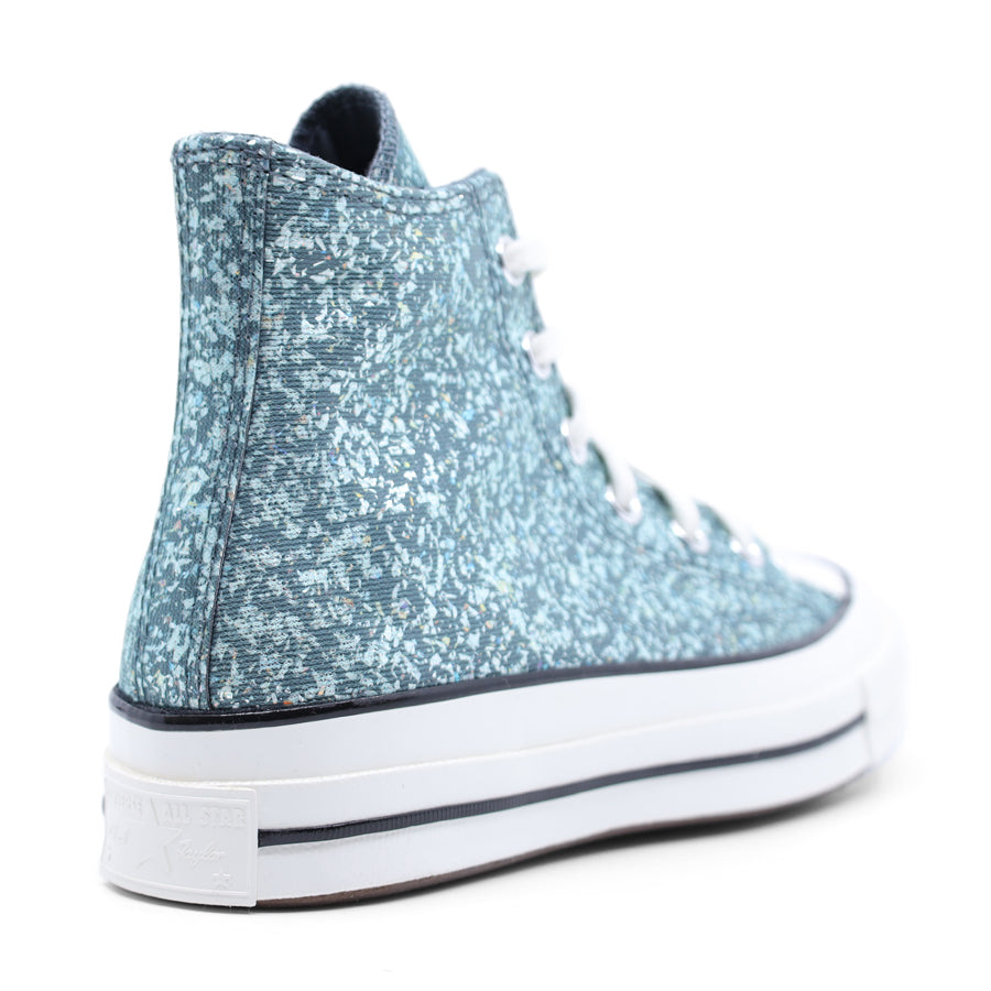 TEAL BLUE GLITTER HIGH TOP CHUCK SNEAKER