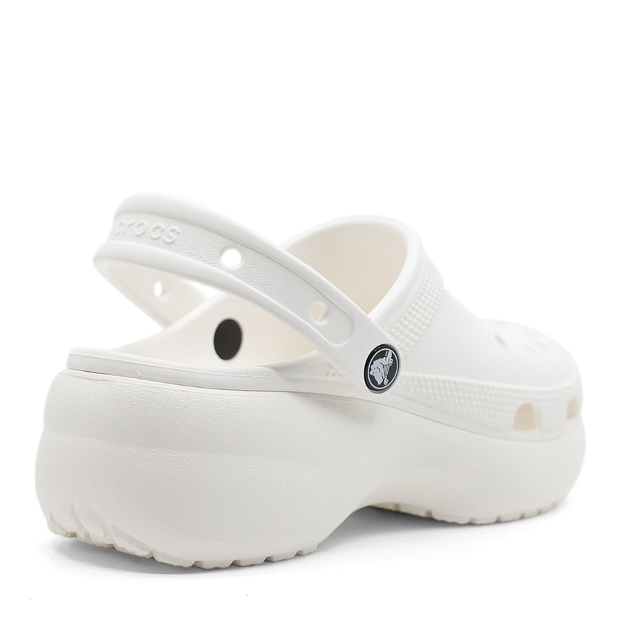 WHITE  PLATFORM CROC CLOG