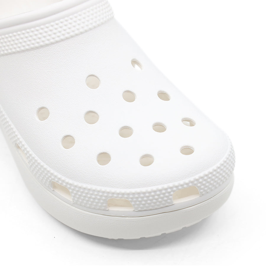 WHITE  PLATFORM CROC CLOG