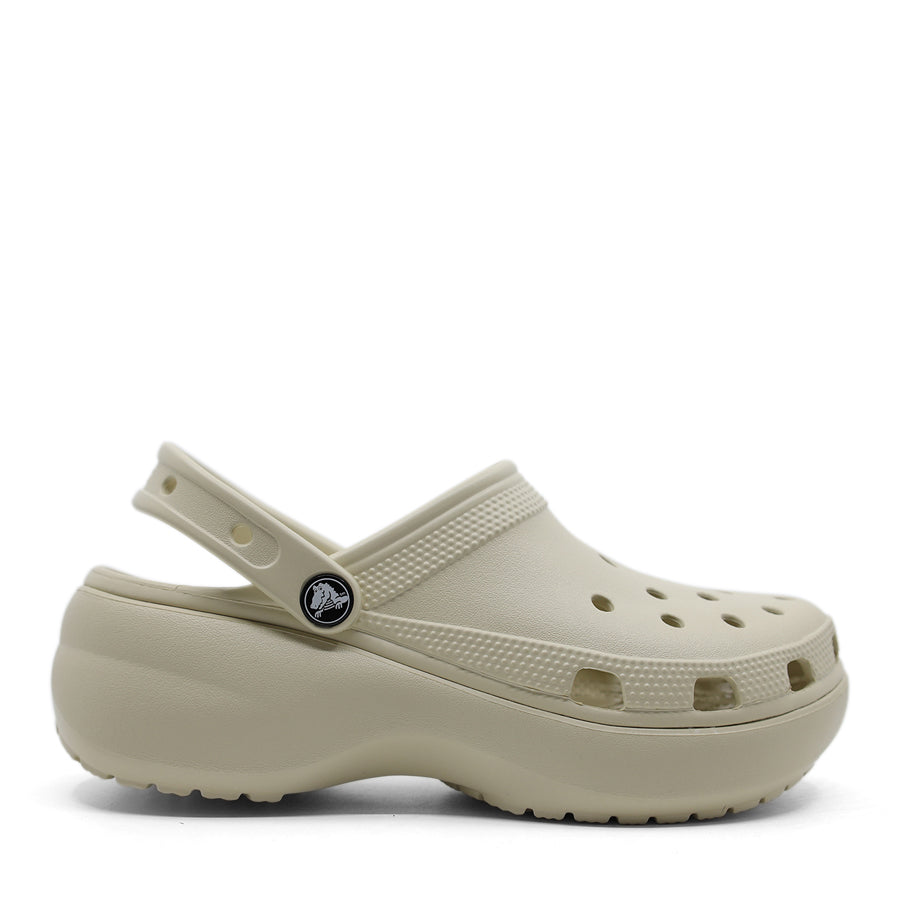 BONE BEIGE PLATFORM CROC CLOG