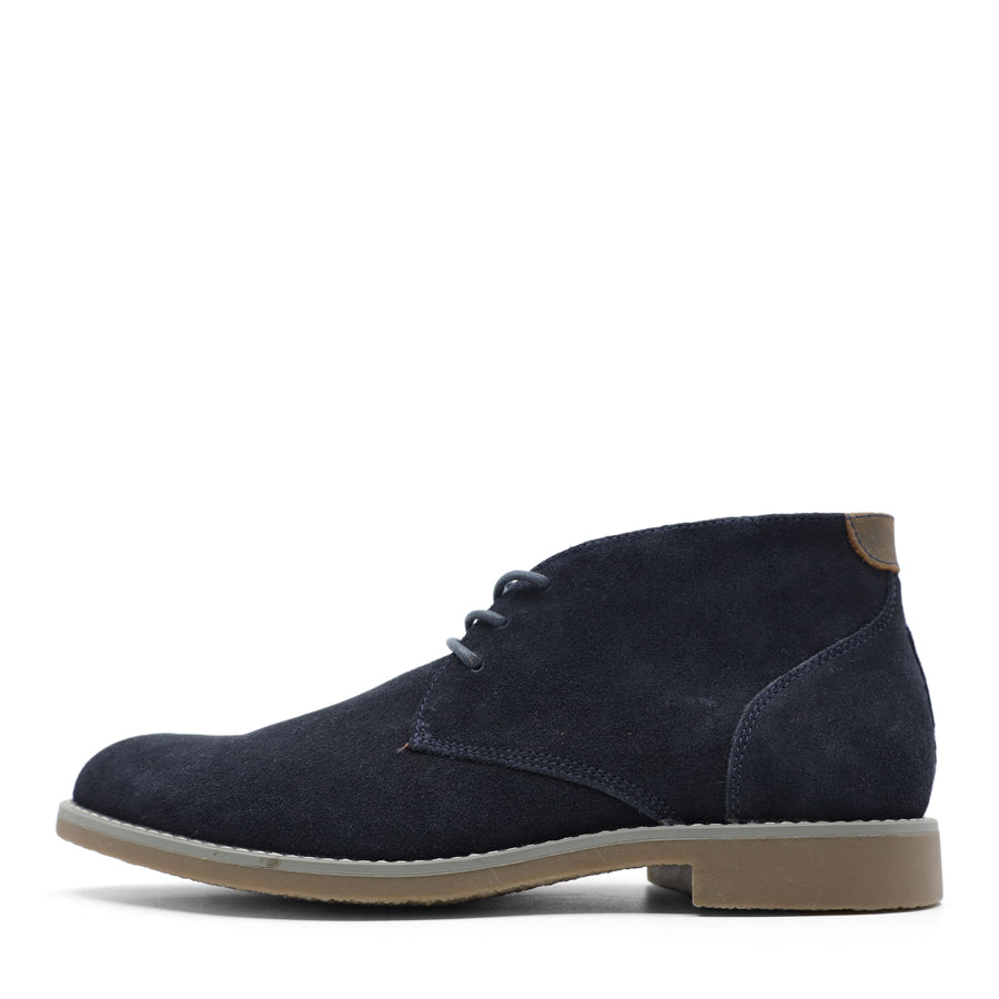 MENS NAVY BLUE LACE UP SUEDE ANKLE BOOT