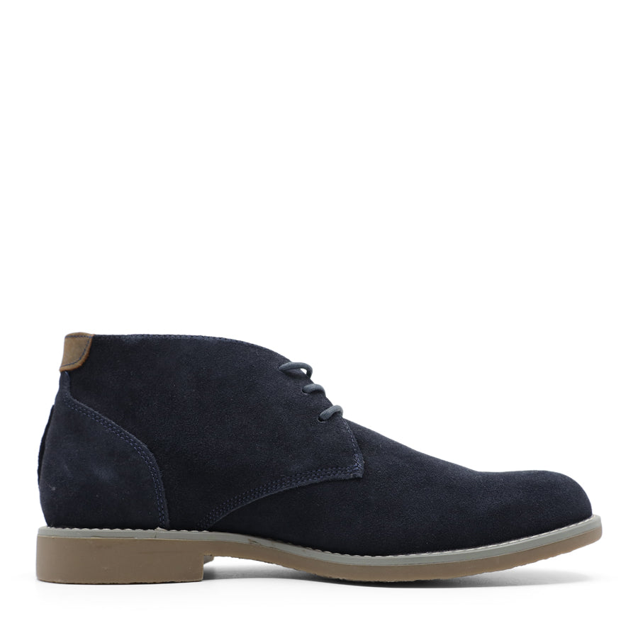 MENS NAVY BLUE LACE UP SUEDE ANKLE BOOT