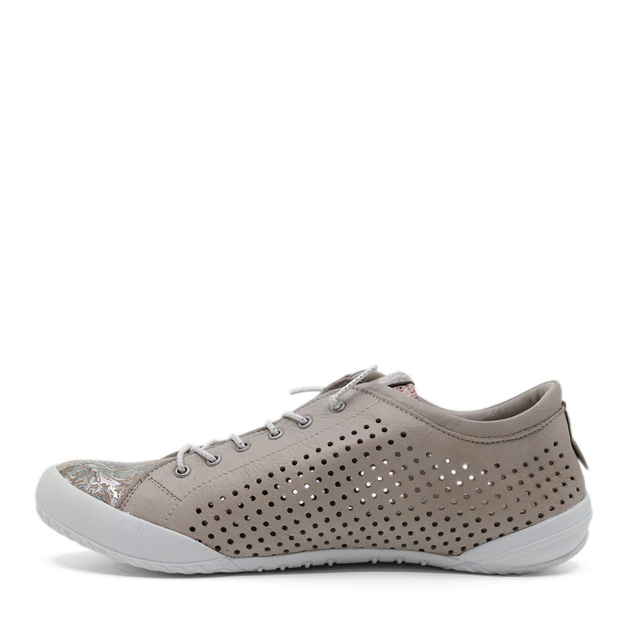 TAUPE BEIGE LASERCUT LACE UP SNEAKER