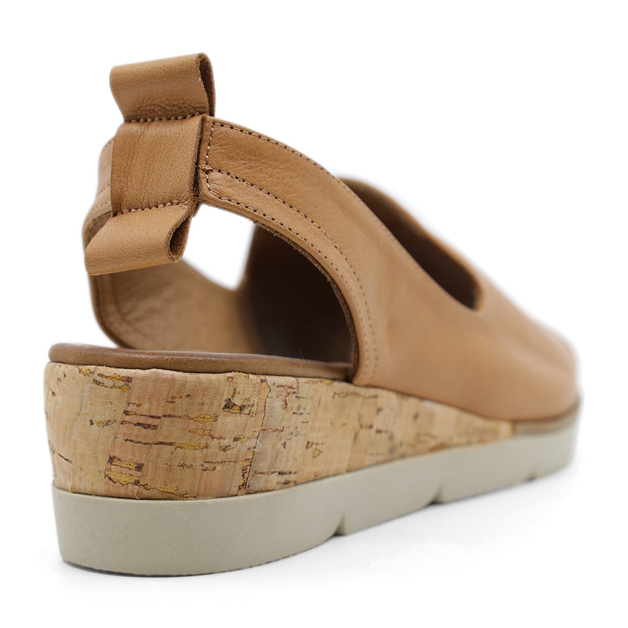 COCONUT TAN BROWN SLIP ON WEDGE HEEL SANDAL