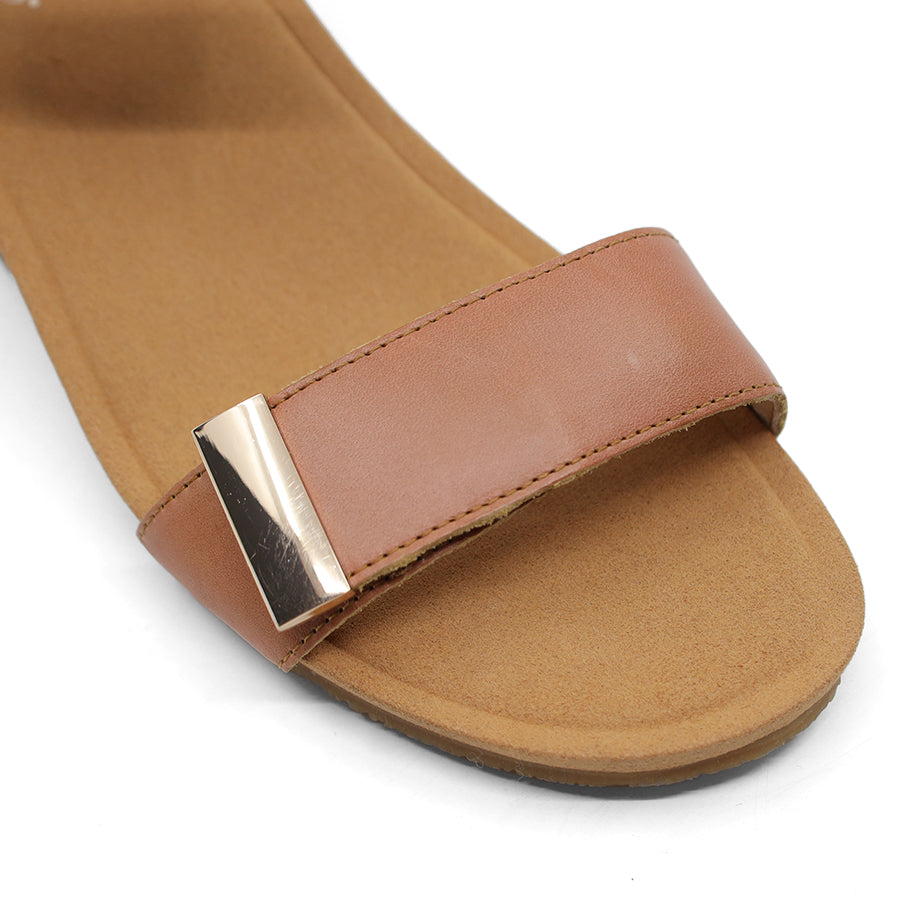 TAN BROWN VELCRO STRAP WEDGE HEEL SANDAL