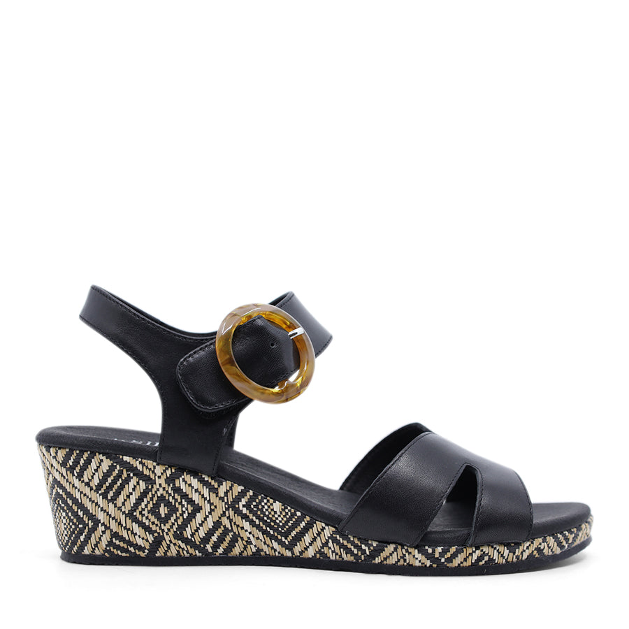 BLACK PATTERN WEDGE HEEL