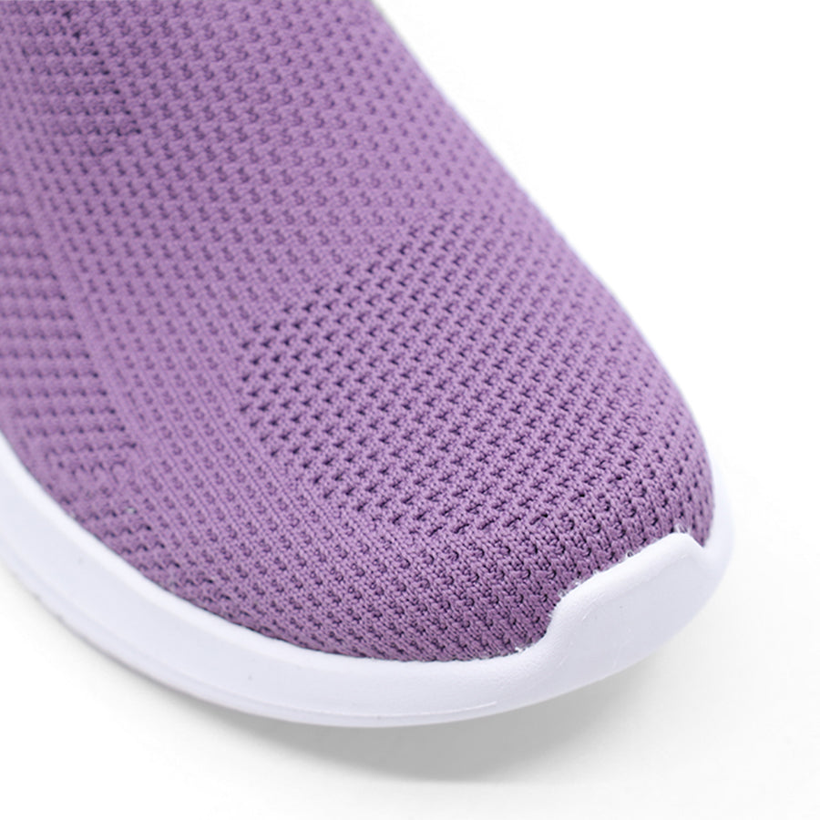 PURPLE SLIP IN SLIP ON WHITE SOLE FLAT SNEAKER