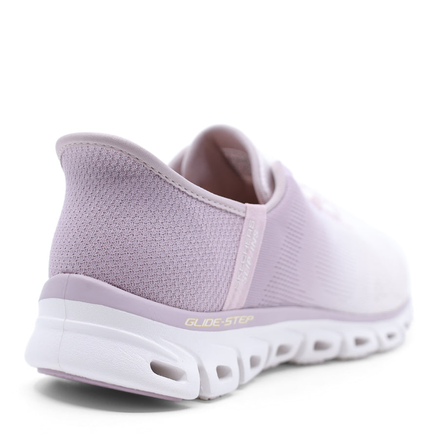 SKECHERS SLIP IN LACE UP MAUVE PURPLE WHITE SNEAKER