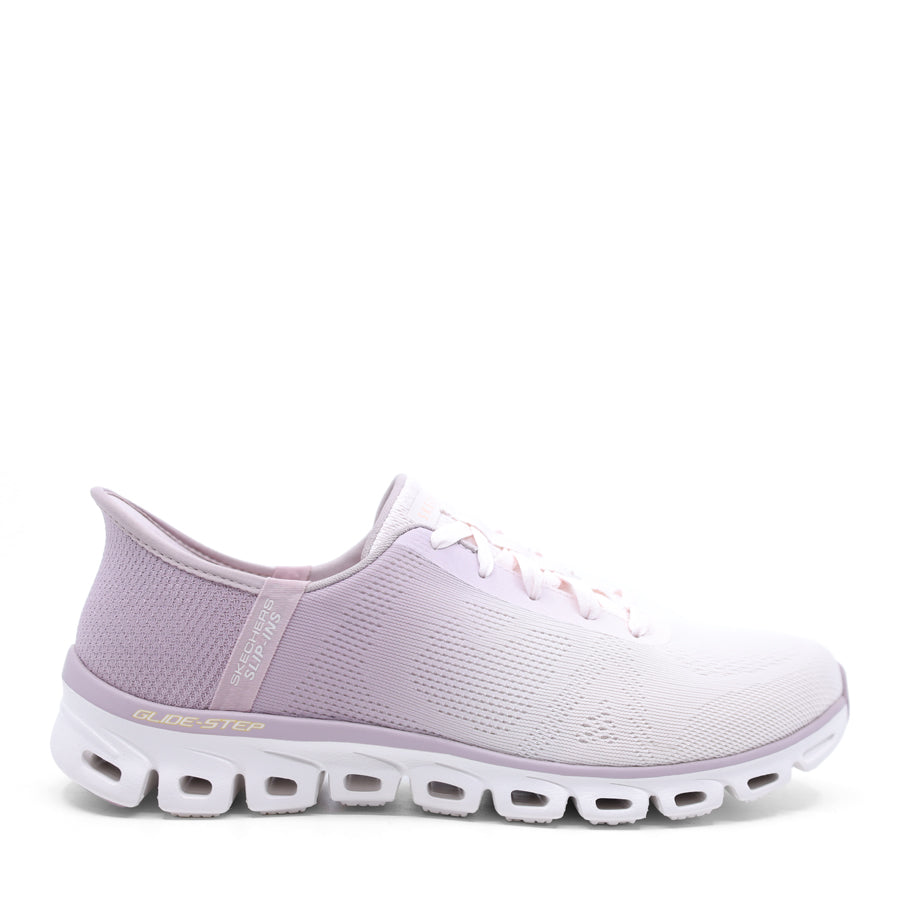 SKECHERS SLIP IN LACE UP MAUVE PURPLE WHITE SNEAKER