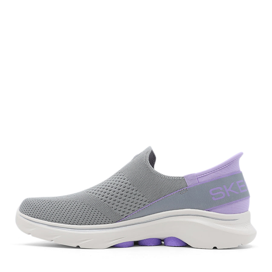 GREY LAVENDER PURPLE SLIP ON SLIP IN FLAT SNEAKER LOAFER