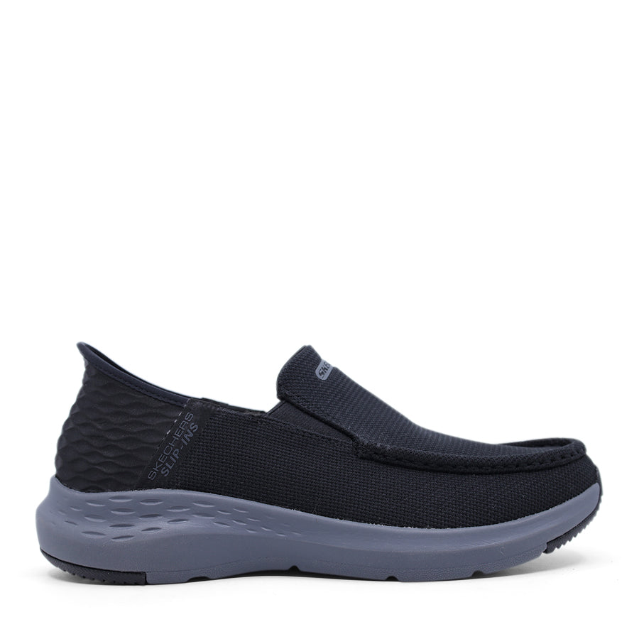 MENS BLACK CHARCOAL SLIP IN SLIP ON SNEAKER