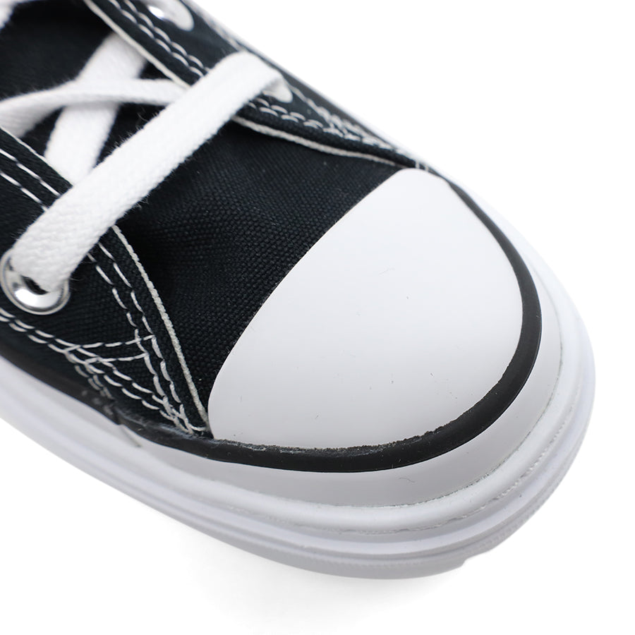 BLACK CANVAS UPPER WHITE PLATFORM SOLE LACE UP HIGH TOP SNEAKER