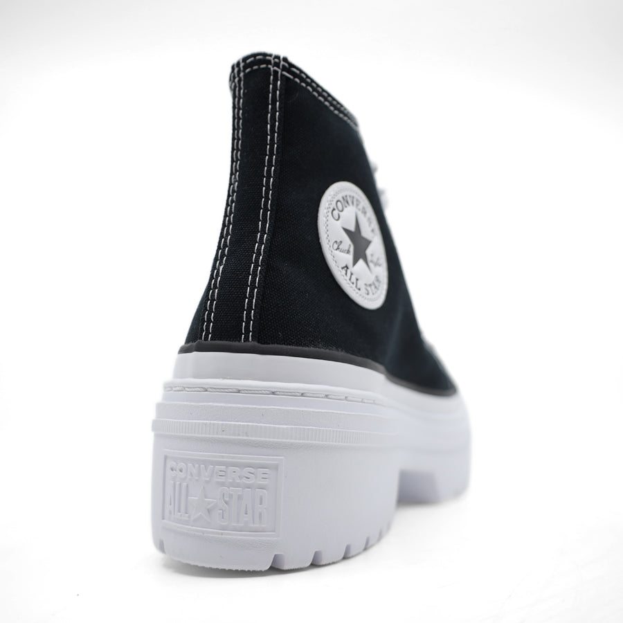 BLACK CANVAS UPPER WHITE PLATFORM SOLE LACE UP HIGH TOP SNEAKER