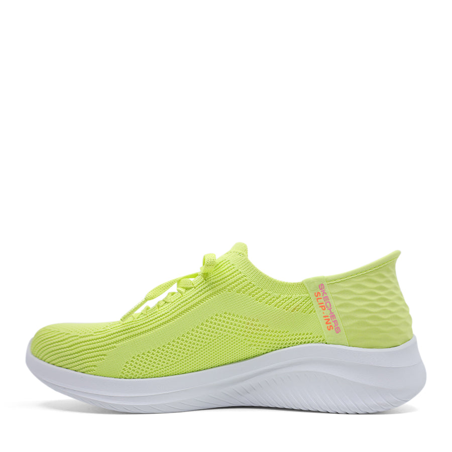 YELLOW UPPER WHITE SOLE SLIP IN LACE UP SNEAKER