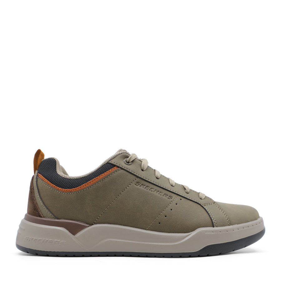 MENS OLIVE GREEN LACE UP SNEAKER